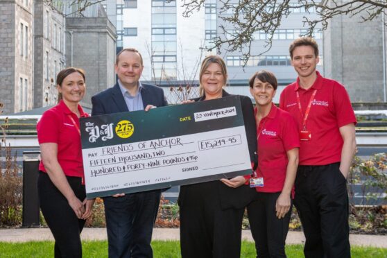 The P&J proudly revealed the final donation to Friends of Anchor at Aberdeen Royal Infirmary.