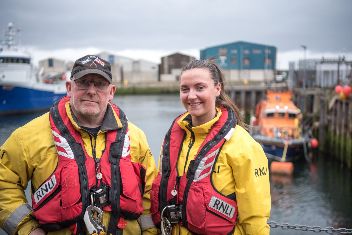 Vic and his daughter Eilidh at Fraserburgh Lifeboat Station.