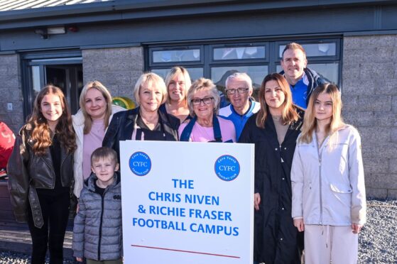 The families of Chris Niven and Richie Fraser gathered for the naming ceremony. Image: Darrell Benns/DC Thomson.