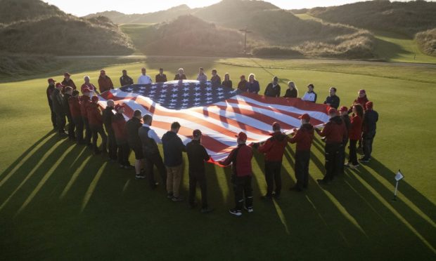 Staff at Trump International Scotland, near Balmedie, celebrated Donald Trump's election victory. Image: Derek Ironside/Newsline Media/PA Wire