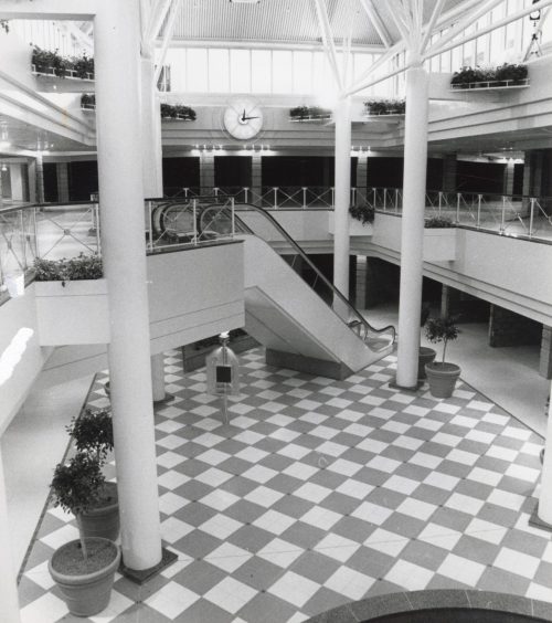 Inside empty St Giles Centre. 