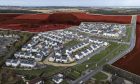 Drone photo of Findrassie housing looking north from Elgin.