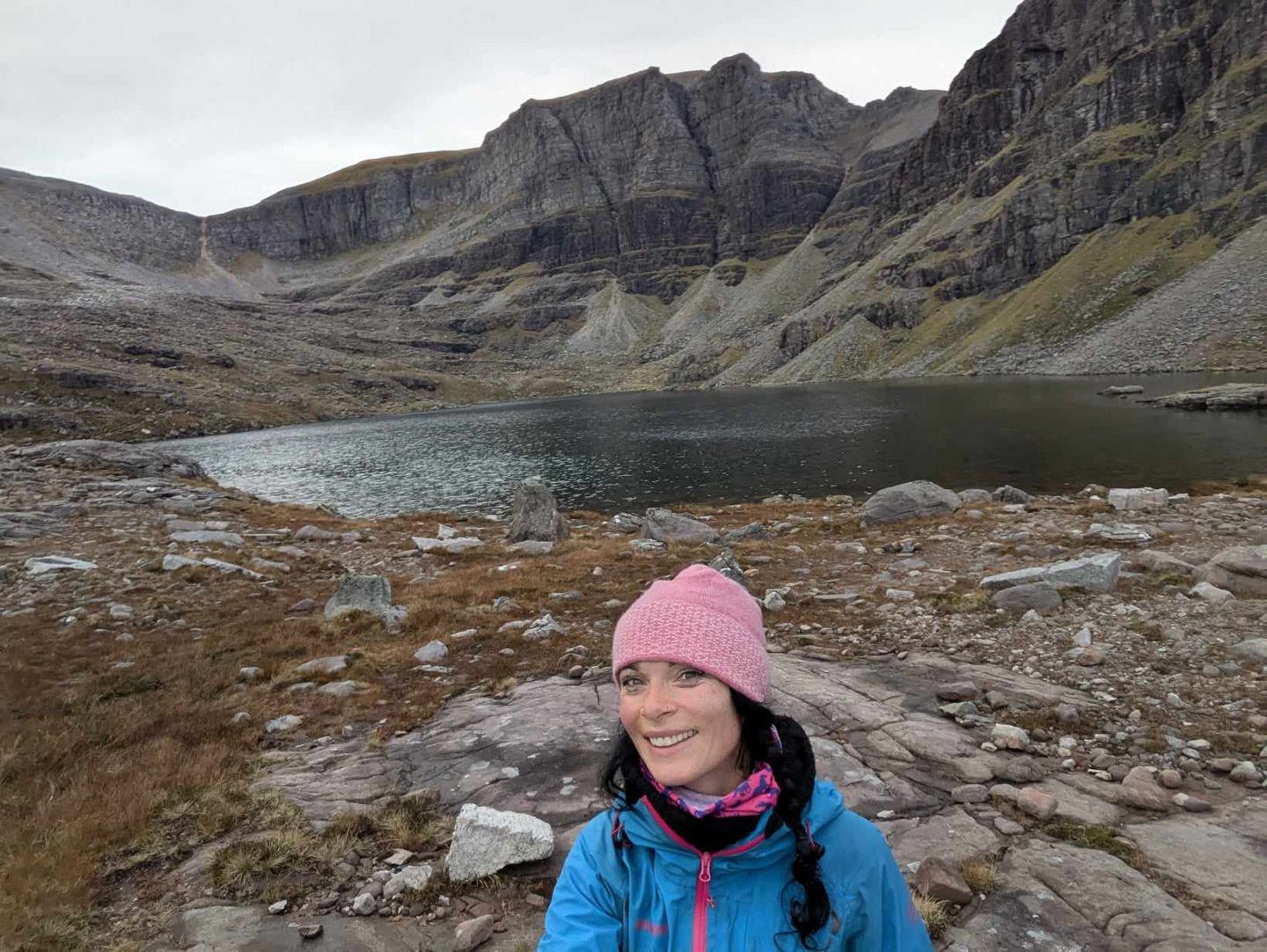 Gayle at Loch Coire Mhic Fhearchair. Image: Gayle Ritchie.