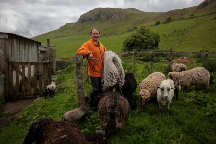 Helen on her croft. 