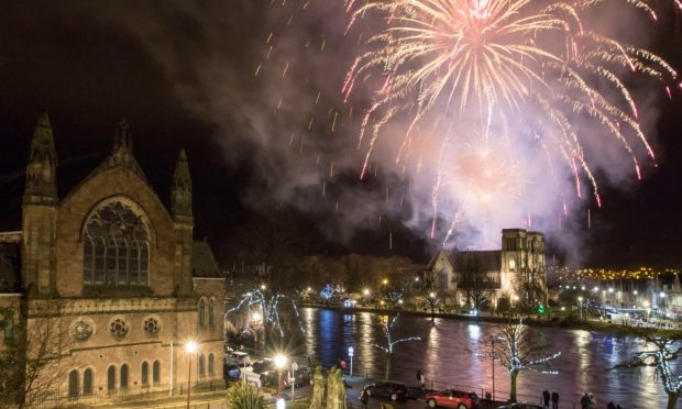 Fireworks over Inverness.