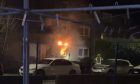 Scary Flames engulf Aberdeen flat on Hallfield road.