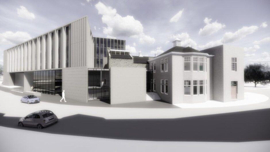 An artist impression of the proposed extension at Inverurie Town Hall that was later scrapped