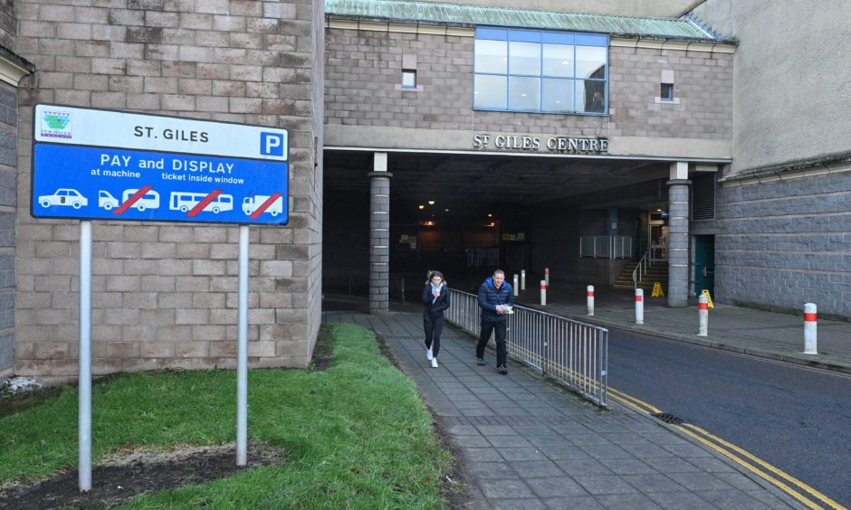 Exterior of St Giles Centre car park. 