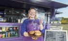 Brodie Robertson runs her coffee van Un Petit Café at Findhorn beach. Image: Jason Hedges/DC Thomson.