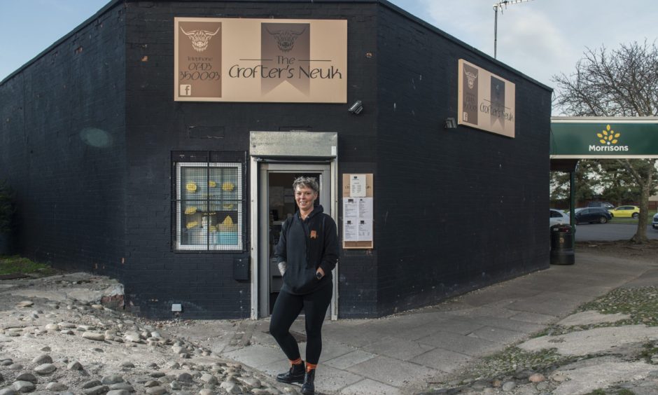 Gayle Johnstone outside The Crofter's Neuk. 