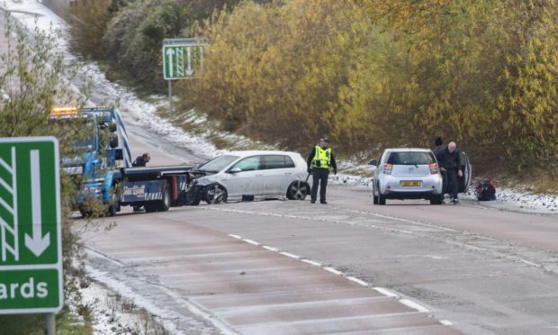 Motorists are being diverted from the scene. Image: DC Thomson.