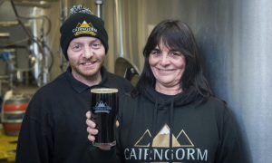 Cairngorm Brewery managing director
Sam Faircliff and head brewer Liam Anderson with the award-winning Black Gold beer. Image: Jason Hedges/DC Thomson.