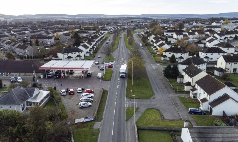 Drone photo over north of Elgin. 