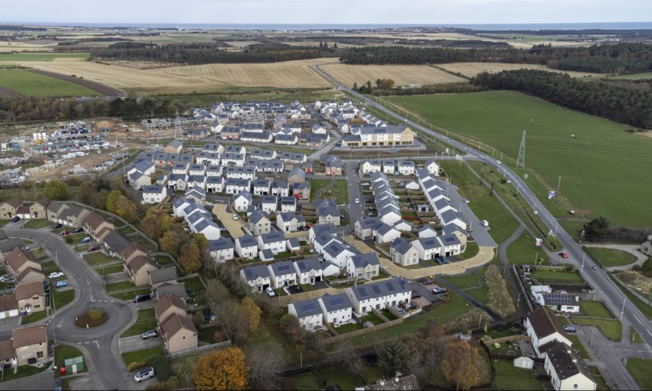 Drone image of Elgin outskirts. 