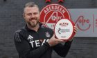 Aberdeen boss Jimmy Thelin has been awarded the Scottish Premiership Glen?s Manager of the Month  Supplied by 3 x 1 Group