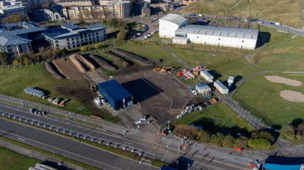 Construction has ramped up on the new Aberdeen beach playpark. Image: Kenny Elrick/DC Thomson