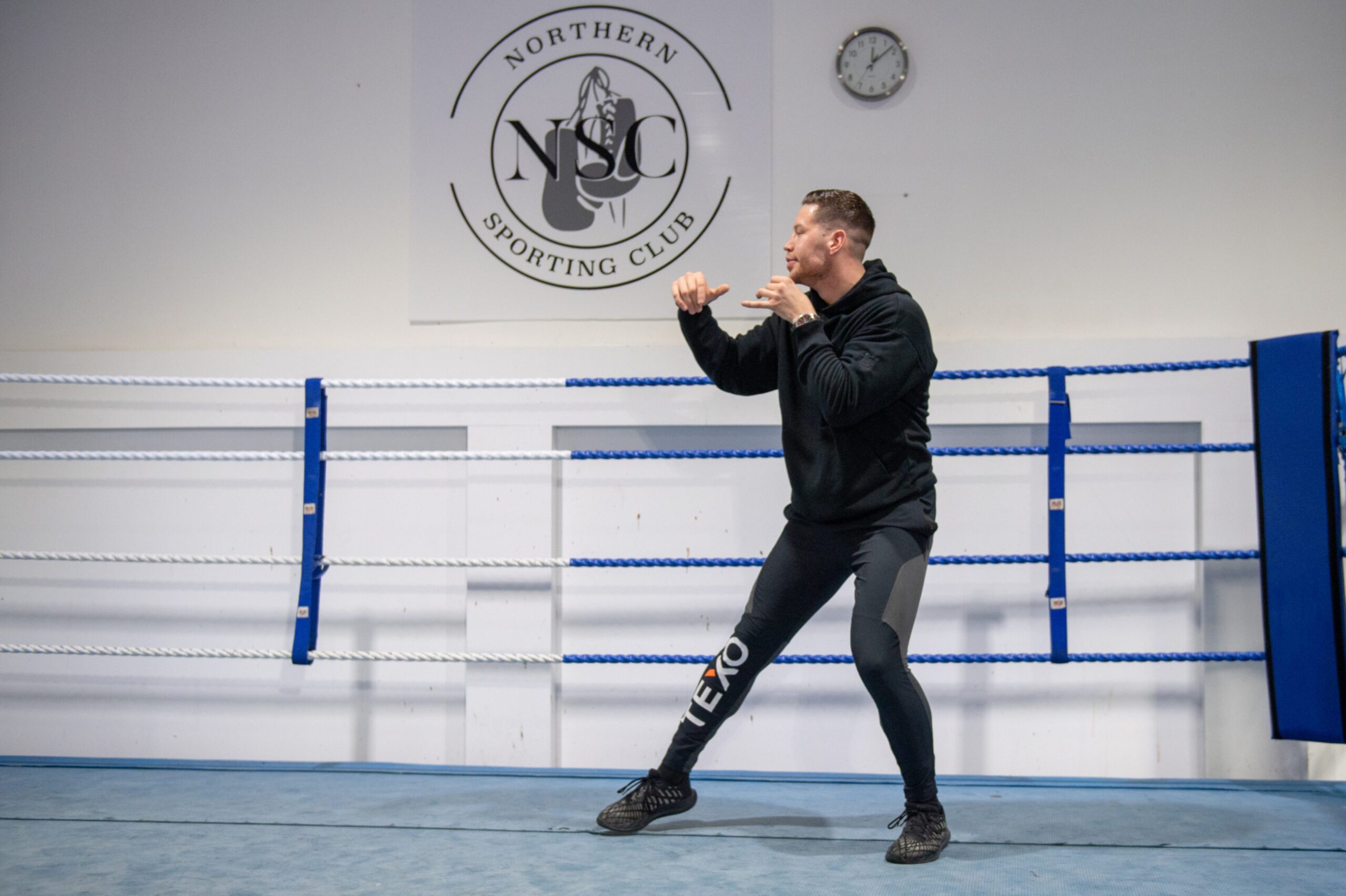 Aberdeen super-welterweight Dean Sutherland during an open training session. Image: Kenny Elrick/DC Thomson