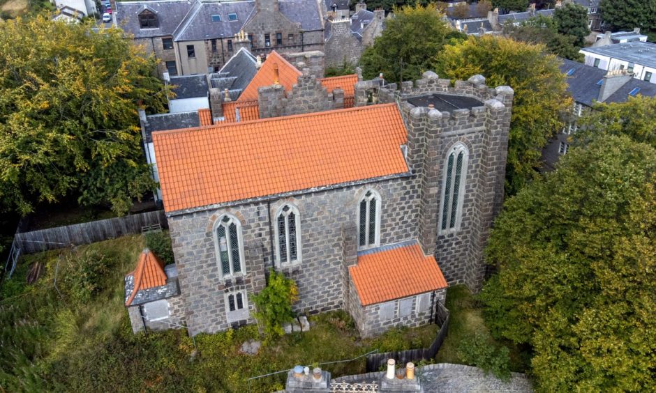 Drone image of St Margaret's Convent. Image: Kenny Elrick/ DC Thomson