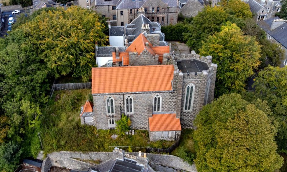 Drone image of St Margaret's Convent. Image: Kenny Elrick/ DC Thomson