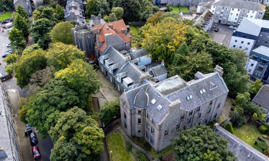 Drone image of St Margaret's Convent. Image: Kenny Elrick/ DC Thomson