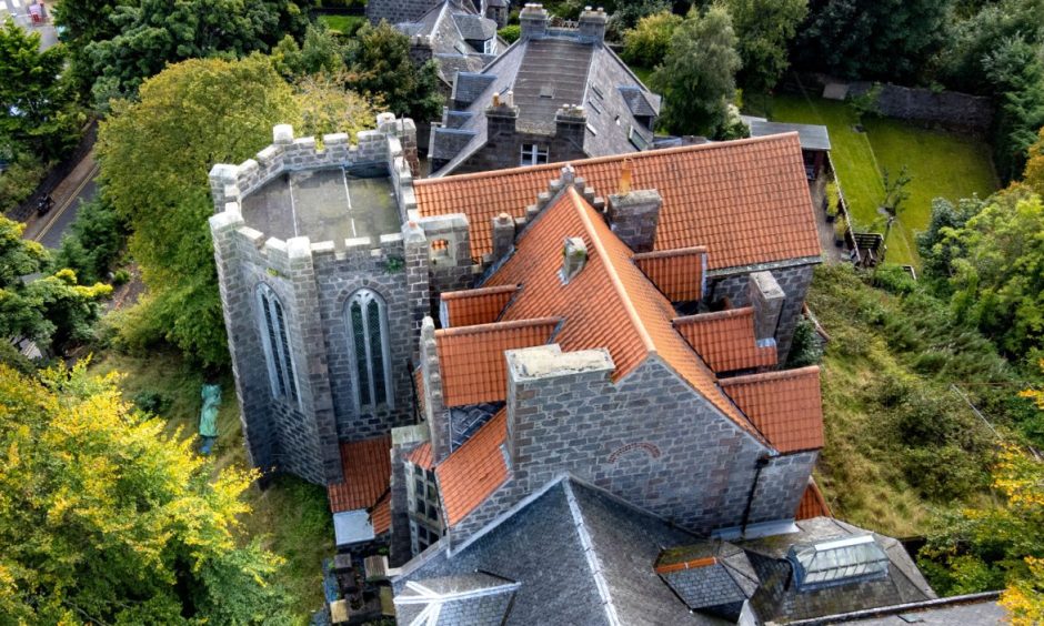 Drone image of St Margaret's Convent. Image: Kenny Elrick/ DC Thomson