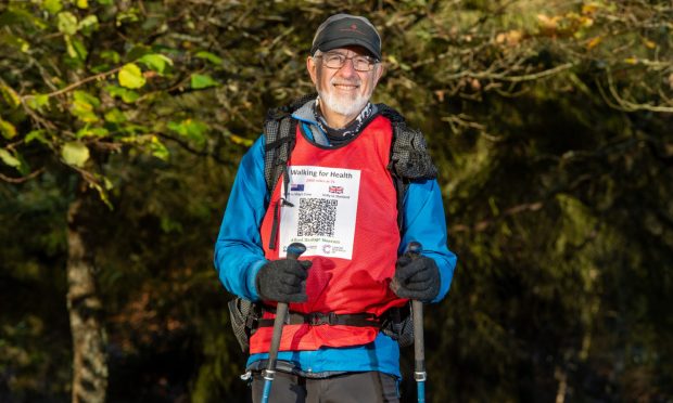 Simon Sawers in Alford's Haughton Country Park. The 73-year-old is gearing up for a challenging adventure. Image: Kenny Elrick/DC Thomson