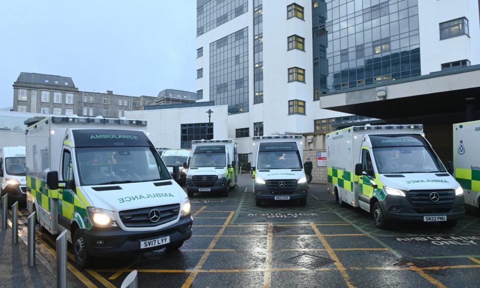 Aberdeen Royal Infirmary ambulances.