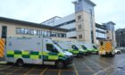 Ambulances queuing at Aberdeen Royal Infirmary