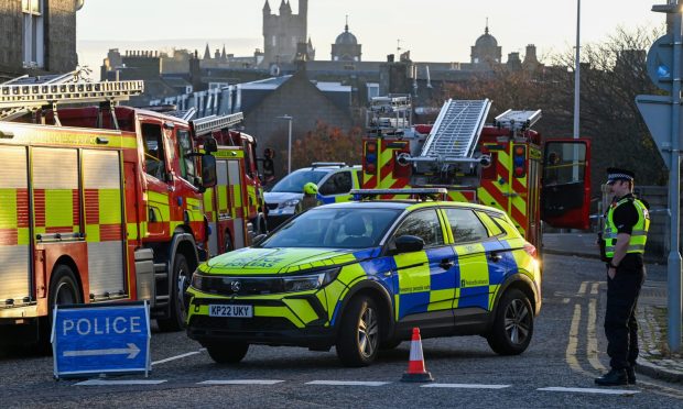 Emergency services at scene where potentially suspicious package was found