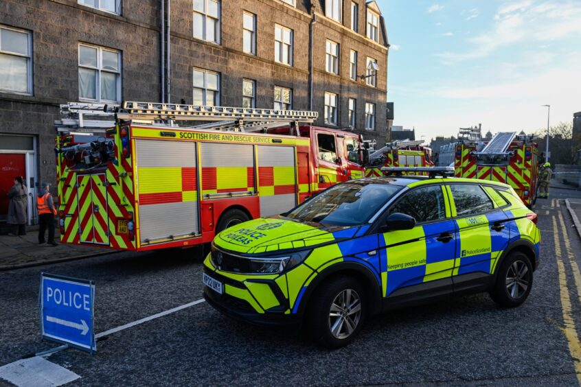 Fire engines and police cars