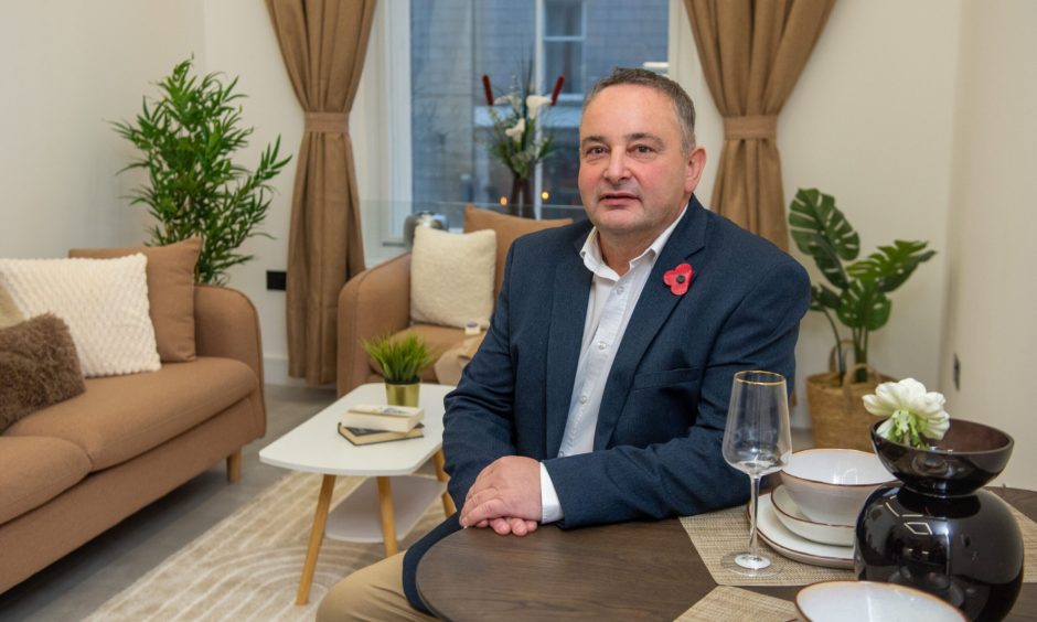 Mark Anderson pictured at one of the new Union Street flats.