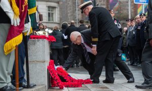 Wreath laying ceremony at the War Memorial, Schoolhill. Image: Kath Flannery/DC Thomson