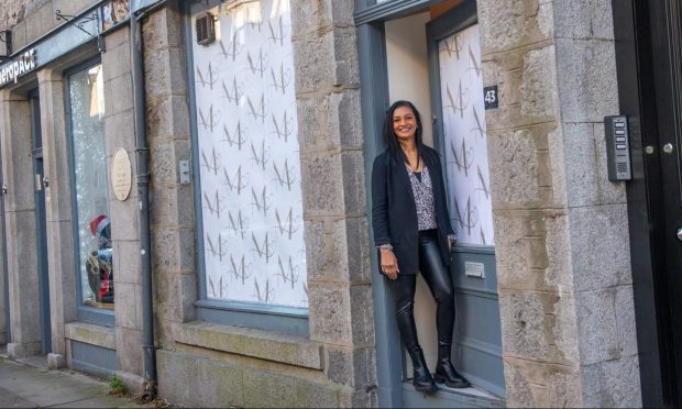 Nadia Clark outside Cafe Moyo, the new coffee shop on Thistle Street in the west end, Aberdeen.