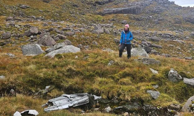 Gayle Ritchie in Coire Mhic Fhearchair (Beinn Eighe) where parts of the wreckage of a Lancaster bomber that crashed here in 1951 can still be seen. All images: Gayle Ritchie/DC Thomson.