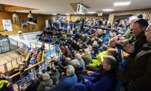 Orkney farmers gathered in Orkney Auction Mart this morning, Image; Andrew Stewart / DC Thomson