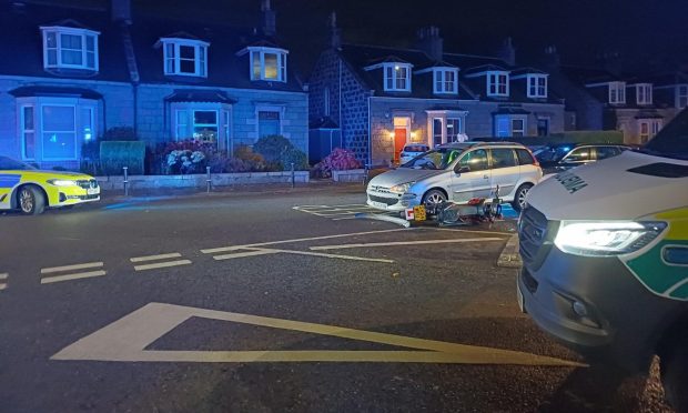 A car and a bike were involved in the collision. Image: DC Thomson.