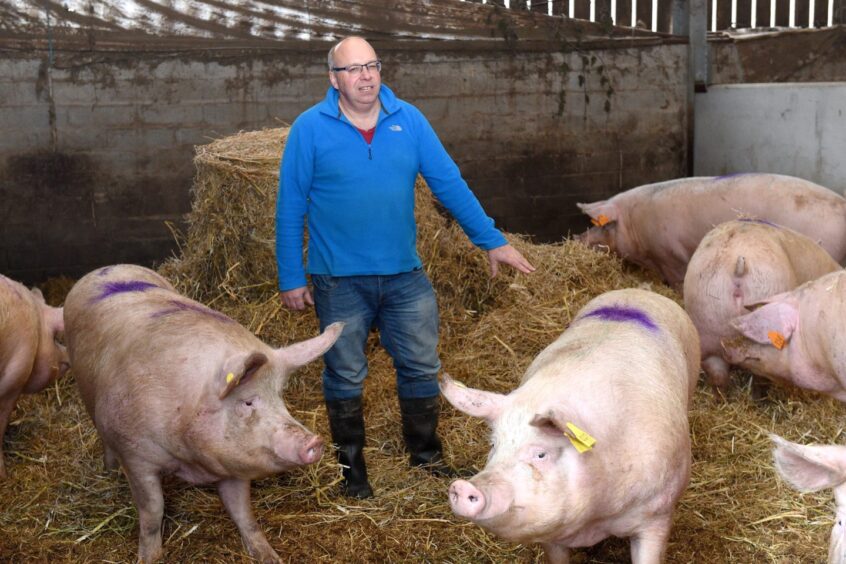 Kevin Gilbert on his farm near Kintore.