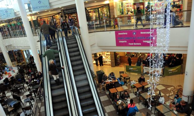 Shoppers inside the St Giles Centre.