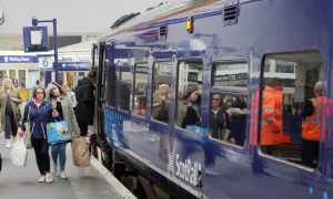 Passengers at Inverness station.