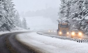 Driving conditions on the A9 Inverness to Perth road.