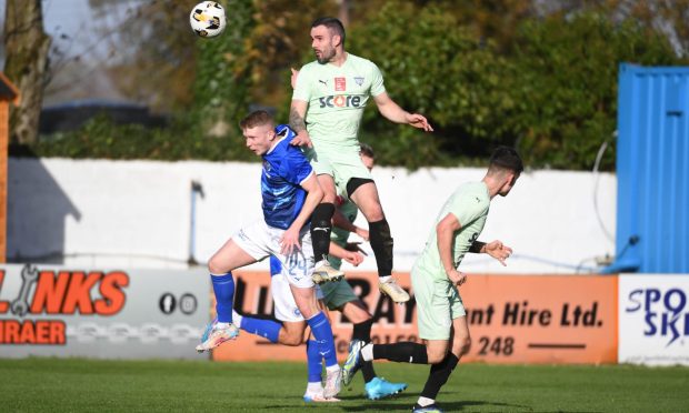 Scott Ross in action for Peterhead. Image: Duncan Brown