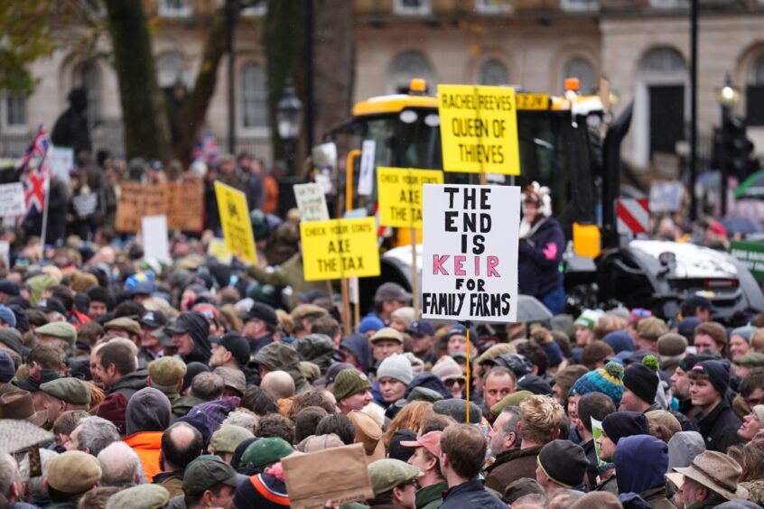 Farmers from throughout the UK marched in the capital.