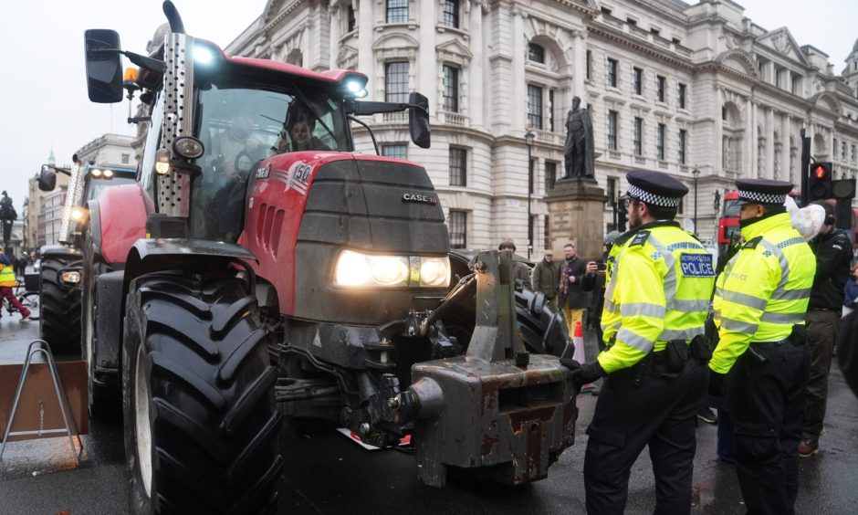 Farmers protest in central London over the changes to inheritance tax rules in the recent Budget.