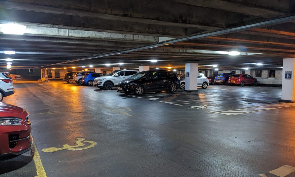 Cars in Batchen Lane car park. 