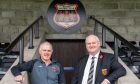 New Rothes manager Ronnie Sharp, left, with Rothes chairman Iain Paul.