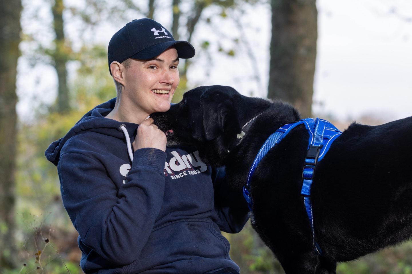 Hannah Souter from Banff with her dog Thor at Duff House. 