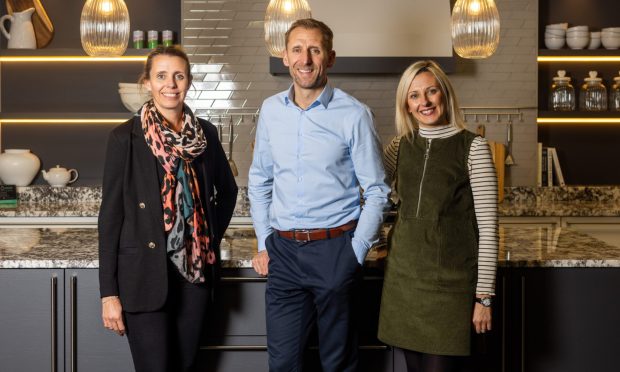 I sat down with Kelly Abel (left), Darren Walker, and Claire McKay to hear about how Laings is thriving alongside Inverurie town centre. Image: Scott Baxter / DC Thomson