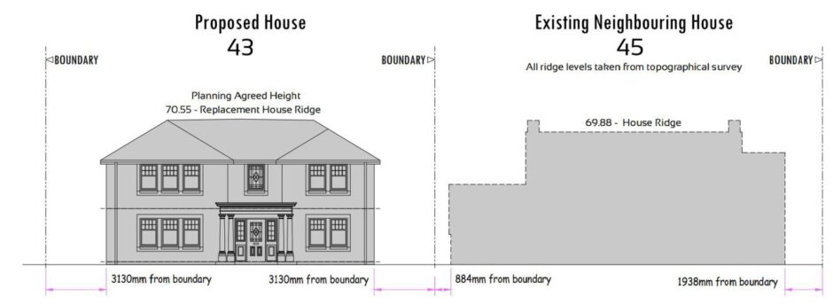 This is how the front of the home could look compared to its neighbour. Image: Ken Mathieson Architectural Design