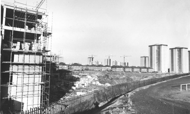 1974: Seaton Flats under construction, it was the largest concentration of multi-storey buildings in the city. Image: DC Thomson