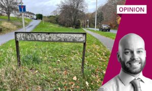 The Balmoral Terrace street sign near Raigmore Hospital has seen better days. Image: DC Thomson/Clarke Cooper